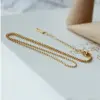 Wholesale 304 Stainless Steel Geometric Electroplating PVD Coated Beads 18K Real Gold Plated Simple Style Waterproof Non Tarnish Beaded Necklace