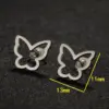 PVD Coated 18K Gold Real Gold Plated Butterfly 304 Stainless Steel Waterproof Non Tarnish Ear Studs