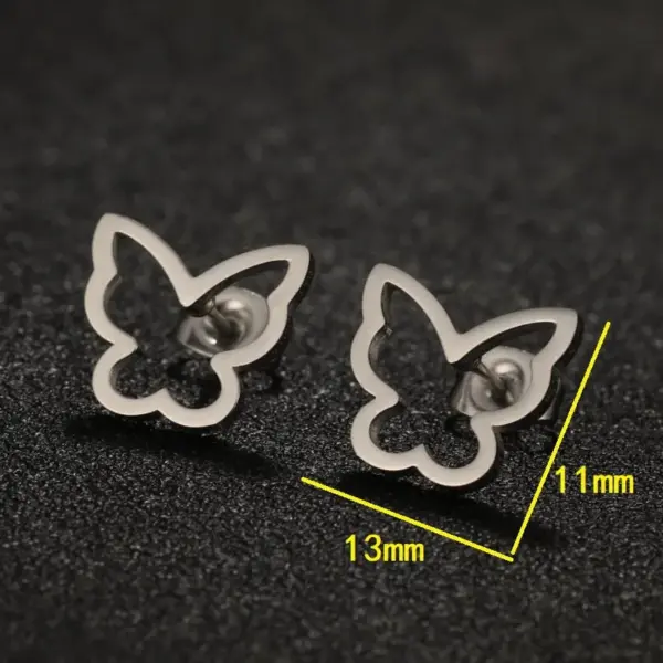PVD Coated 18K Gold Real Gold Plated Butterfly 304 Stainless Steel Waterproof Non Tarnish Ear Studs