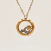 304 Stainless Steel Sun Star Moon Ion Plating (IP) Artificial Rhinestones Rhinestones 18K Gold Plated Retro Classic Style Waterproof Non Tarnish Plating Cable Chain Gold Pendant Necklace