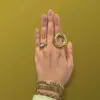 Wholesale 304 Stainless Steel 18K Gold Plated Casual Classic Style Plating Solid Color Rings