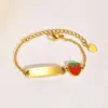 PVD Coated Gold Plated Rainbow Heart Shape Strawberry 201 Stainless Steel Sweet Simple Style Waterproof Non Tarnish 201 Stainless Steel Bracelets