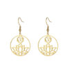 Wholesale Hot-Selling Fashion Minimalist Cut-Out Lotus Yoga Symbol Pendant Stainless Steel Earrings for Foreign Trade Export