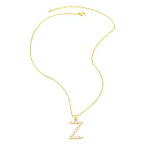 Wholesale Fashion Letter Imitation Pearl Copper Plating Pendant Necklace 1 Piece