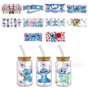 Wholesale New Stitch Uv Dtf Transfer Crystal Transparent Sticker Waterproof and Scratch-Resistant Cartoon Stitch Wholesale Cross-Border