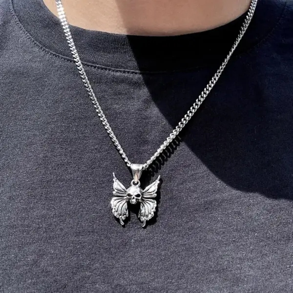 Wholesale Jewelry Punk Skull Stainless Steel Alloy Plating Pendant Necklace