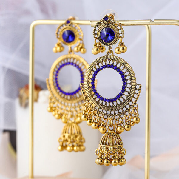 Wholesale Earrings Jewelry Wholesale Retro Big Round Bell Ear Hook Earrings Distinctive Nostalgic Indian Earrings Cross Xiaoqing Ladies