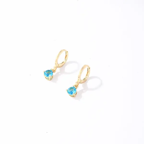 Wholesale 1 Pair Casual Sweet Simple Style Round Water Droplets Plating Inlay 304 Stainless Steel Copper Zircon Gold Plated Drop Earrings