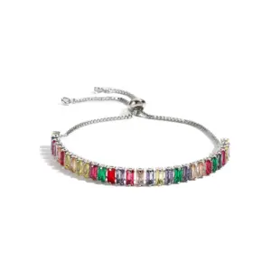 Stretch Bracelet Color Zirconium Platinum