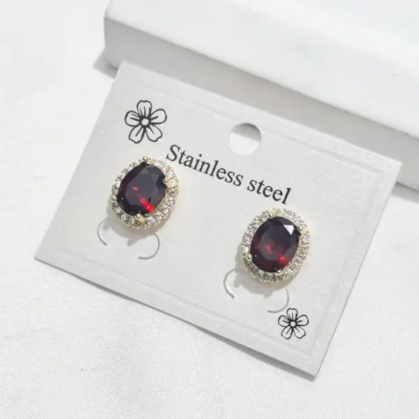 Wholesale Copper Crystal Inlaid Diamond High-end Earrings For Shopping And Banquets