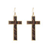 Wholesale Amazon popular earrings Bohemian gold-plated leopard leather cross trendy earrings simple party earrings