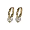 1 Pair Simple Style Solid Color Inlay Copper Zircon Earrings