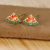 Wholesale 1 Pair Cute Simple Style Cherry Fruit Plating Copper Zircon Ear Studs