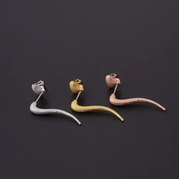 Wholesale 316L Stainless Steel Ear Cartilage Rings & Studs Snake Waterproof Non Tarnish Surgical Steel