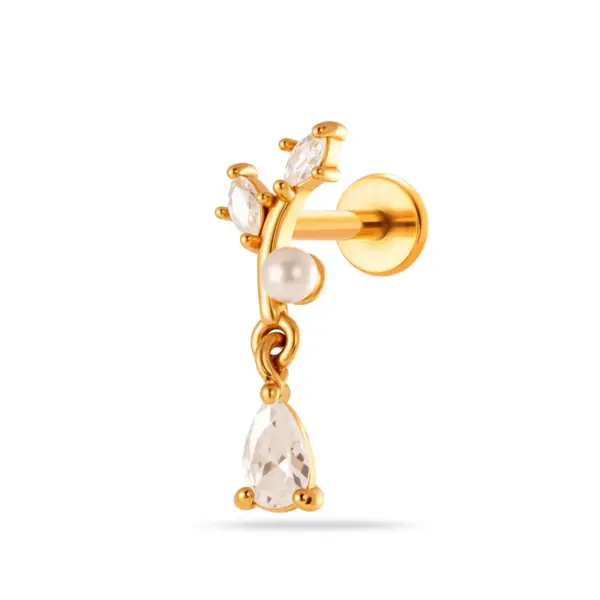 Wholesale Minimalist 316 Stainless Steel Internal Thread Micro Pave Zircon Fashion Spider Heart Lip Stud Ear Bone Stud Soft Cartilage Piercing Ear Jewelry