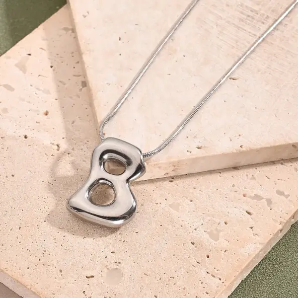 Wholesale Jewelry Casual Modern Style Simple Style Letter 304 Stainless Steel Handmade Polishing Snake Chain Pendant Necklace