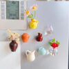 Wholesale Cross-border New Mini Vase Refrigerator Stickers Home Kitchen Refrigerator Decoration Accessories Office Desktop Resin Ornaments