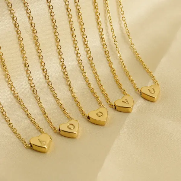 Wholesale Fashion Letter Heart Shape Titanium Steel Plating Necklace 1 Piece