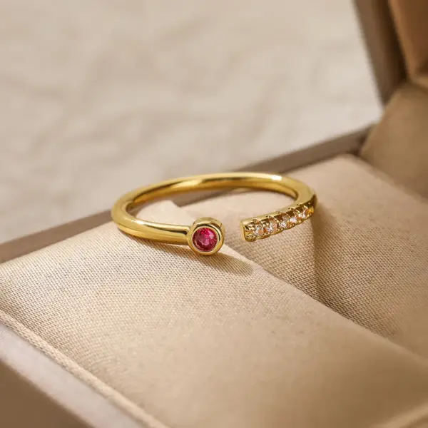 Wholesale Simple Style Water Droplets Copper 18k Gold Plated Zircon Open Rings In Bulk