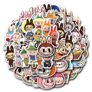 Wholesale 55 sheets of forest elf image Labubu cartoon graffiti stickers car luggage cup stickers