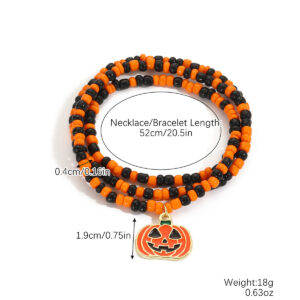 S2307-7 elastic string rice beads pumpkin head