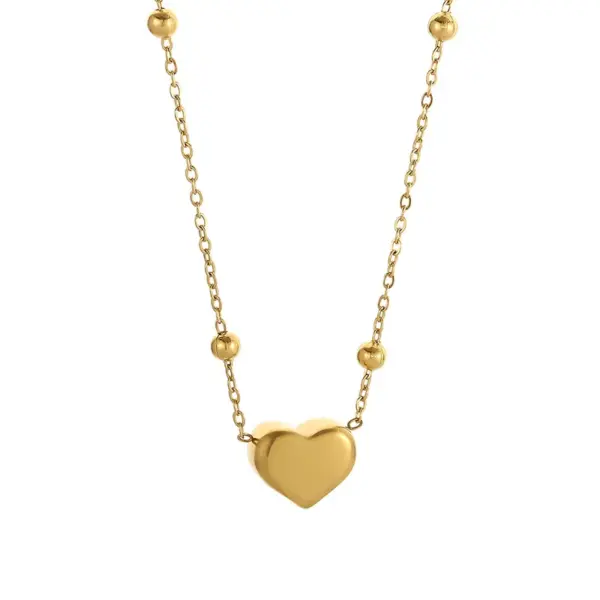 Wholesale Casual Elegant Lady Heart Shape Titanium Steel Plating Women's Cable Chain Jewelry Set