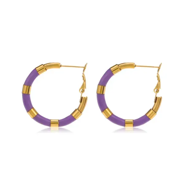 Wholesale 1 Pair IG Style Simple Style U Shape Enamel Plating 304 Stainless Steel 18K Gold Plated Earrings