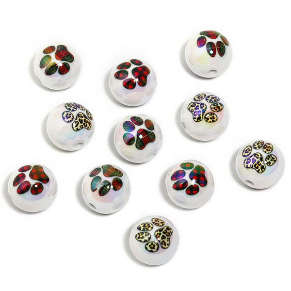 Wholesale Leopard print cat paw print beaded beads