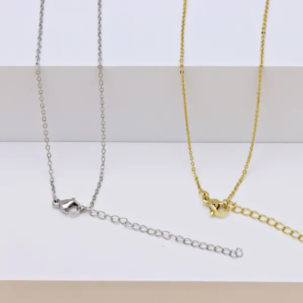 Wholesale Copper 18K Gold Plated Solid Color Necklace