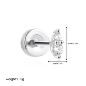 Double Zircon Silver (One Piece)