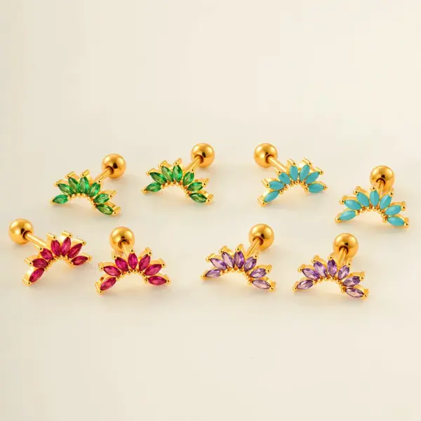 Wholesale 1 Piece 316 Stainless Steel Copper Ear Cartilage Rings & Studs C Shape Unisex