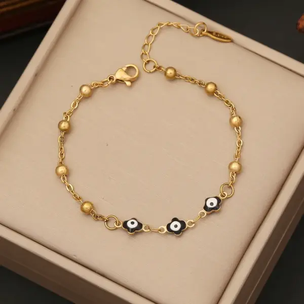Wholesale 1 Piece Fashion Devil's Eye Heart Shape Stainless Steel Plating Bracelets