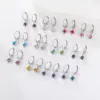Wholesale 12 Colors Birthstone DIY Jewelry Accessories December Crystal Glass Earrings Birthstone Stud Earrings Unisex Stainless Steel Material