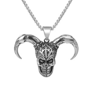 Skull sheep + stainless steel chain