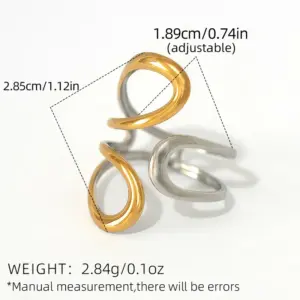 Gold and silver color / Adjustable / 3 Circle Ring