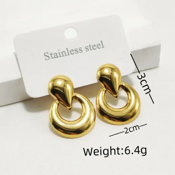 Wholesale 304 Stainless Steel Heart Shape Spiral Ion Plating (IP) Golden Plated Elegant Lady Commute Waterproof Non Tarnish Gold Ear Studs