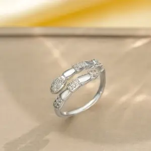 J126 Silver Bamboo Snake Ring