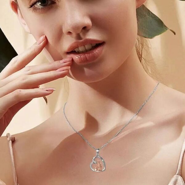 Wholesale Cross-Border Jewelry Heart-Shaped Mother's Day Mother-Daughter Necklace Two-Color Electroplating Accessories Fashion Clavicle Chain Jewelry Wholesale Pendant