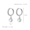PVD Coated Real Gold Plated 18K Gold Round 304 Stainless Steel Simple Style Waterproof Non Tarnish Drop Earrings