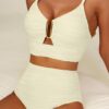 Wholesale 2 Piece Set Split Swimsuit Women's Hollow Textured Fabric Slim-Fit Sexy Pit Metal Decoration Women's Swimsuit Set