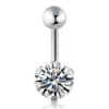 Wholesale Simple Style Heart Shape Stainless Steel Plating Zircon Belly Ring 1 Piece