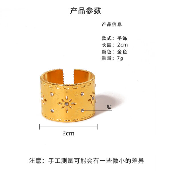 Wholesale Retro palace style carved hollow titanium steel ring