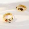 Wholesale 1 Pair Casual Simple Style Round Solid Color Plating Brass 18K Gold Plated Earrings