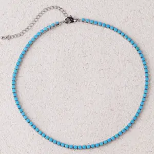 Turquoise Necklace-Platinum