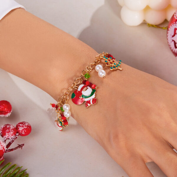 Wholesale Cartoon Santa Claus Elk Christmas Tree Bracelet