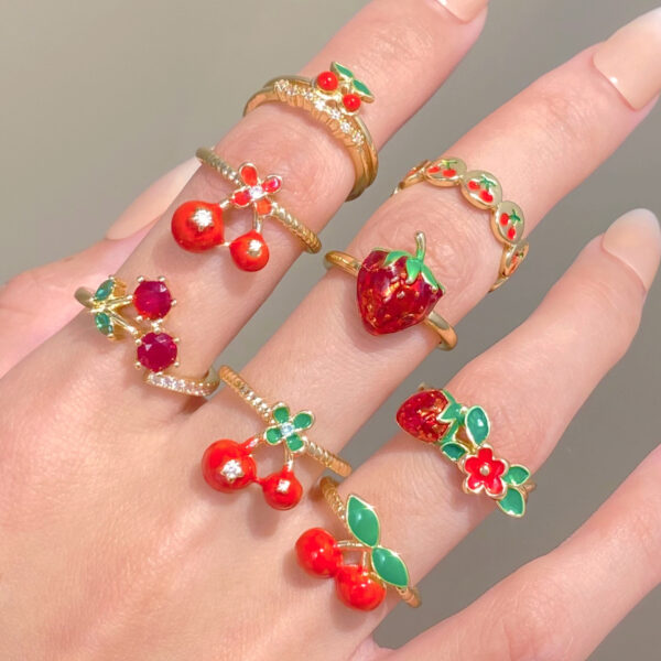 oly-35ce8a527cf79bf22a0735e850f56684 Wholesale Sweet Love Cherry Open Ring