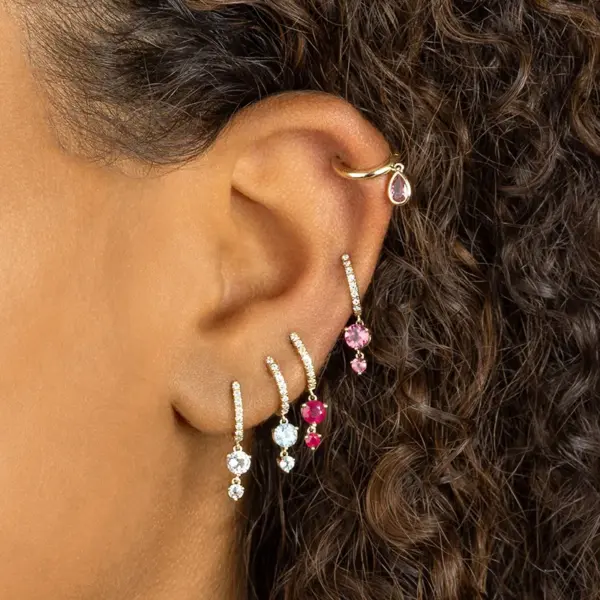 Wholesale 1 Pair Elegant Lady Heart Shape Plating Inlay Copper Zircon 18k Gold Plated Drop Earrings