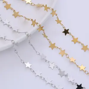 PVD Coated 18K Gold Plated Star 304 Stainless Steel Simple Style Waterproof Non Tarnish 304 Stainless Steel Choker