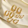 PVD Coated Real Gold Plated Geometric 304 Stainless Steel Fashion Waterproof Non Tarnish 304 Stainless Steel Earrings