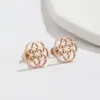 PVD Coated Real Gold Plated Flower Stainless Steel Fashion Waterproof Non Tarnish Ear Studs